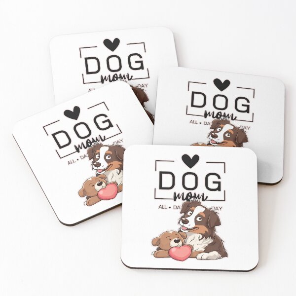 Item preview, Adorable Australian Shepherd with a Plush Teddy Bear – Cartoon Illustration designed and sold by GoodyPaws.