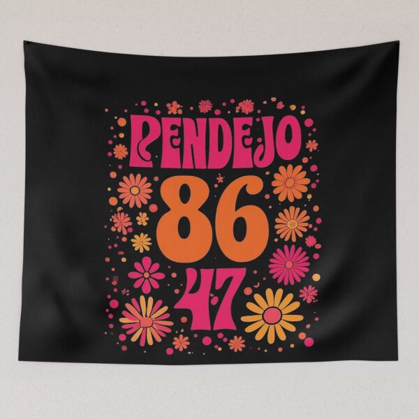 Item preview, Subtle groovy retro Pendejo Floral anti-Trump 8647 Protest designed and sold by studiopekepeke.
