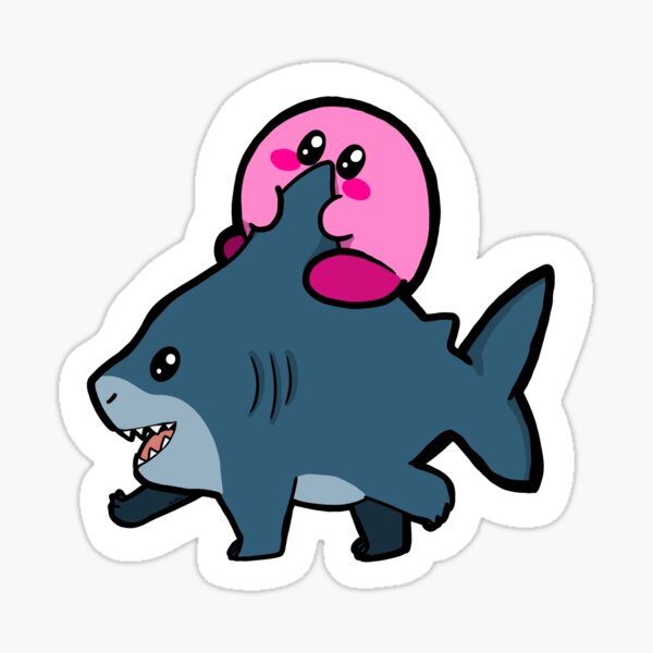 Vista previa del artículo con la obra «Kirby y Jeff, el tiburón terrestre, se embarcan en una aventura», diseñado y vendido por Batsspace.