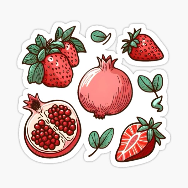 Item preview, Pomegranate and Strawberries  designed and sold by EvergladeStudio.