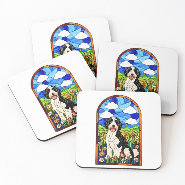 Item preview, Stained Glass Bernedoodle in Wildflower Wonderland designed and sold by Fredster1966.