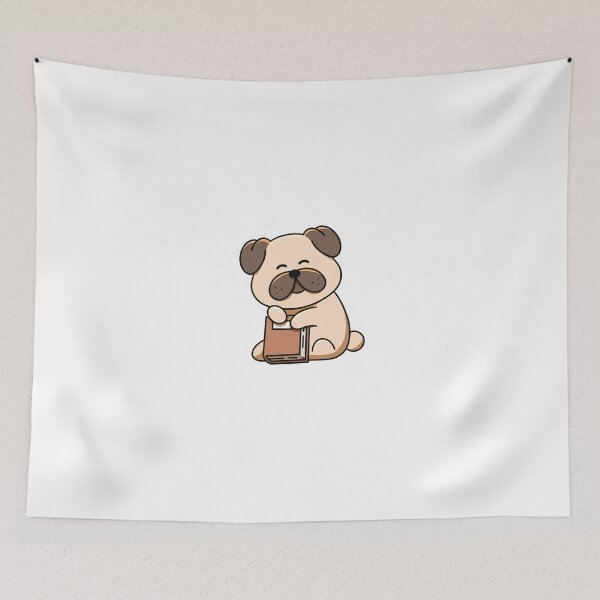 Item preview, Book-Loving Pug designed and sold by yogiskencing.
