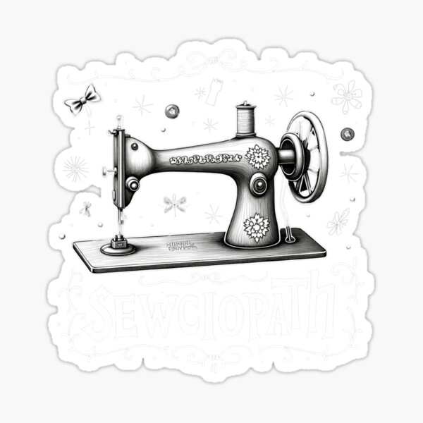 Item preview, Funny Sewing Machine 'Sewciopath' Vintage Chalk-Style Design designed and sold by haitrieuic96.