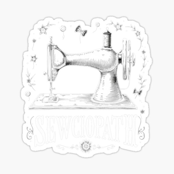 Item preview, Funny Sewing Machine 'Sewciopath' Vintage Chalk-Style Design designed and sold by haitrieuic96.