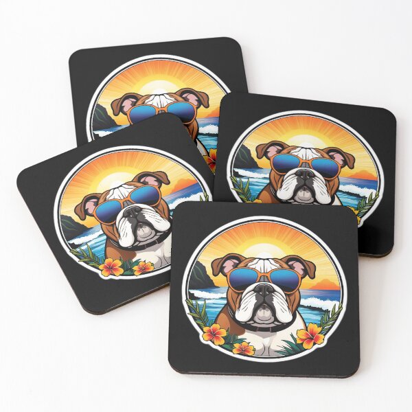 Item preview, Beach Bulldog with Sunglasses by The Ocean designed and sold by NautiChic.