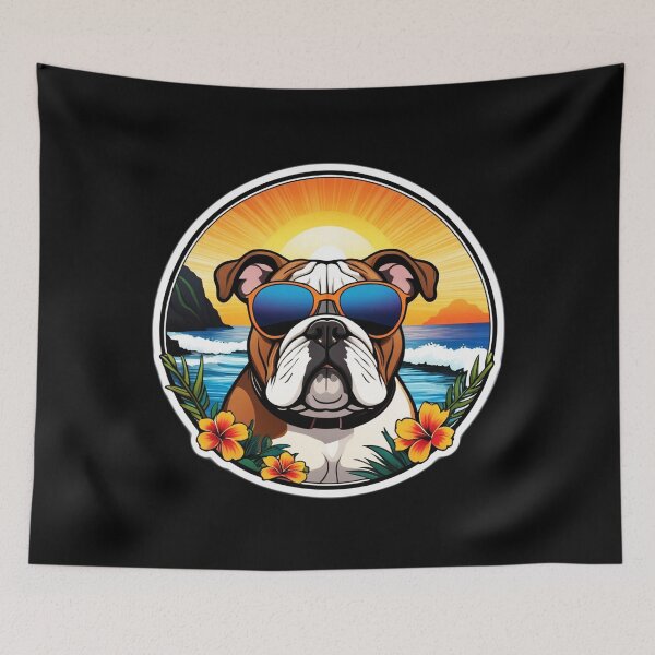 Item preview, Beach Bulldog with Sunglasses by The Ocean designed and sold by NautiChic.