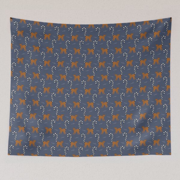 Item preview, Ringtailed lemurs on blue designed and sold by reneesillus.