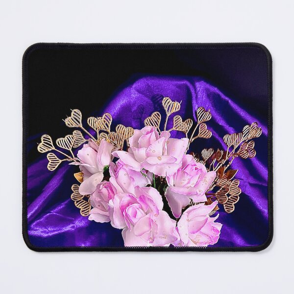 Item preview, Mauve Roses Flowers with Gold hearts flowers designed and sold by TeAnne.
