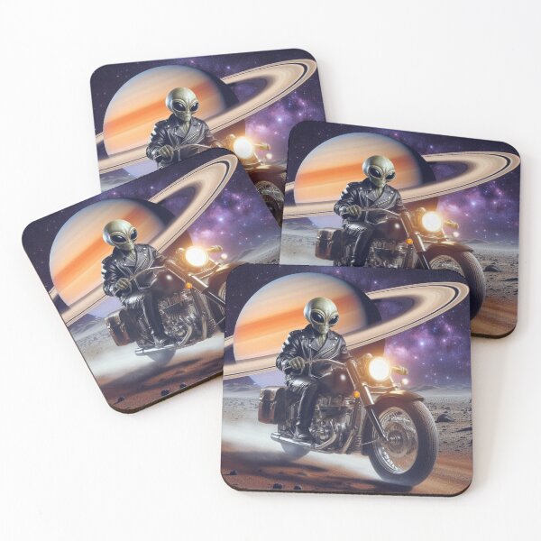 Item preview, Alien in leather jacket riding a motorcycle designed and sold by Dogandesighn.