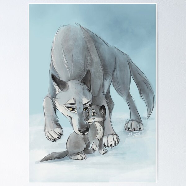 Item preview, Wolf and wolf cub designed and sold by Lamydesrats.