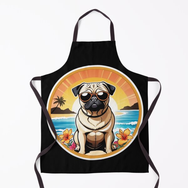 Item preview, Hawaii Pug with Sunglasses at Sunset by The Beach designed and sold by NautiChic.