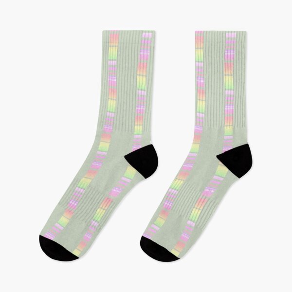 Item preview, Neutral soft green multi color line pattern | Pale green soft rainbow striped designed and sold by lausn.