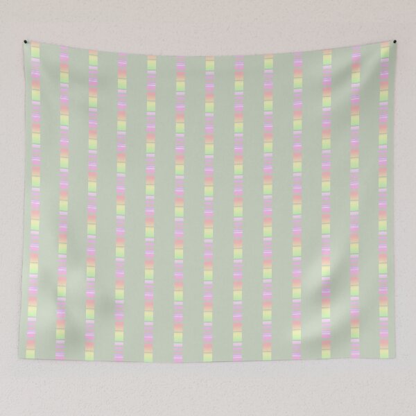 Item preview, Neutral soft green multi color line pattern | Pale green soft rainbow striped designed and sold by lausn.