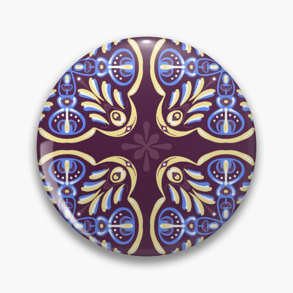 Item preview,  Marsala blue-yellow pattern in the style of Italian tiles designed and sold by Valentina-ty.
