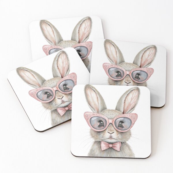Item preview, Cute Bunny Rabbit with Glasses designed and sold by CreatedbyKandJ.