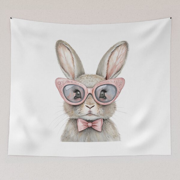Item preview, Cute Bunny Rabbit with Glasses designed and sold by CreatedbyKandJ.