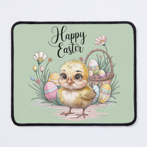 Item preview, Easter Chicken with Basket and Eggs designed and sold by WikaKowalczyk.
