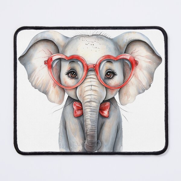 Item preview, Cute Elephant with Glasses designed and sold by CreatedbyKandJ.