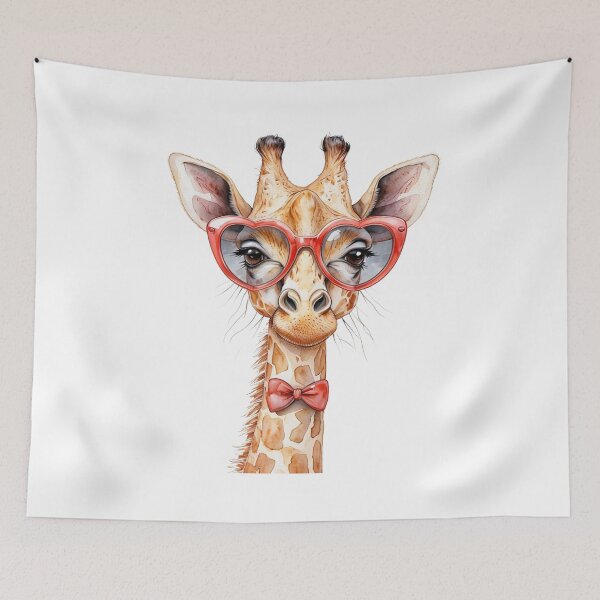Item preview, Cute Giraffe with Glasses designed and sold by CreatedbyKandJ.