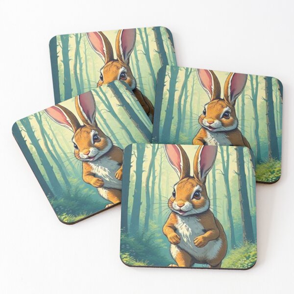 Item preview, Cute rabbit running in the forest designed and sold by Dogandesighn.