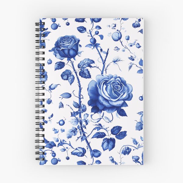 Item preview, Blue Chinoiserie Blue and White Floral Roses designed and sold by CreatedbyKandJ.