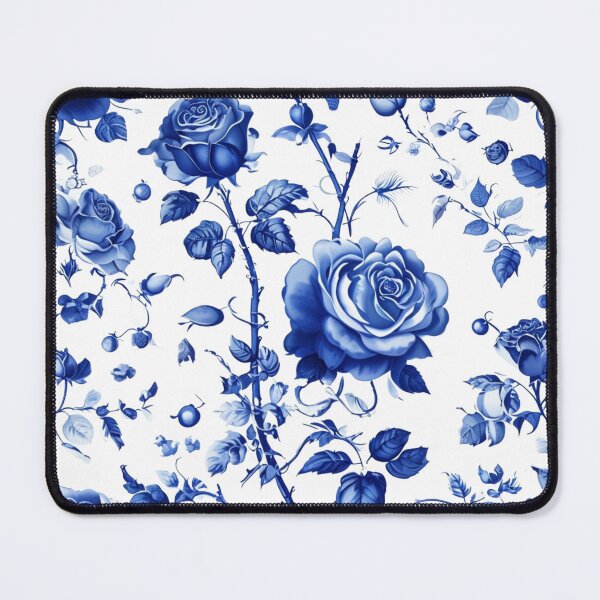 Item preview, Blue Chinoiserie Blue and White Floral Roses designed and sold by CreatedbyKandJ.