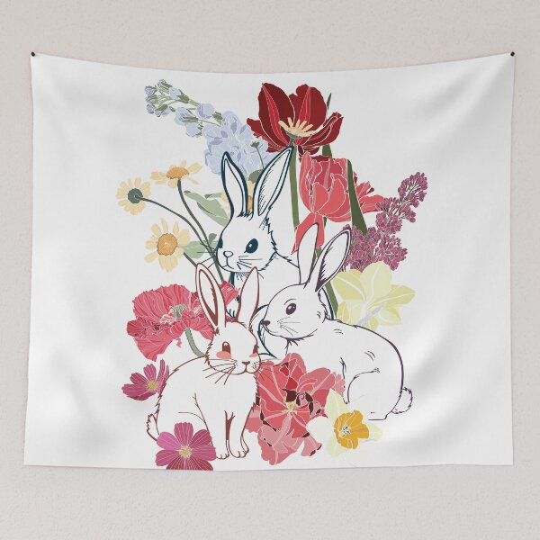 Item preview, Cute Easter Bunny, flowers and herbs.  designed and sold by MatyKotiv.