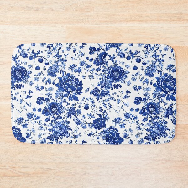 Item preview, Blue Chinoiserie Blue and White Floral Roses designed and sold by CreatedbyKandJ.
