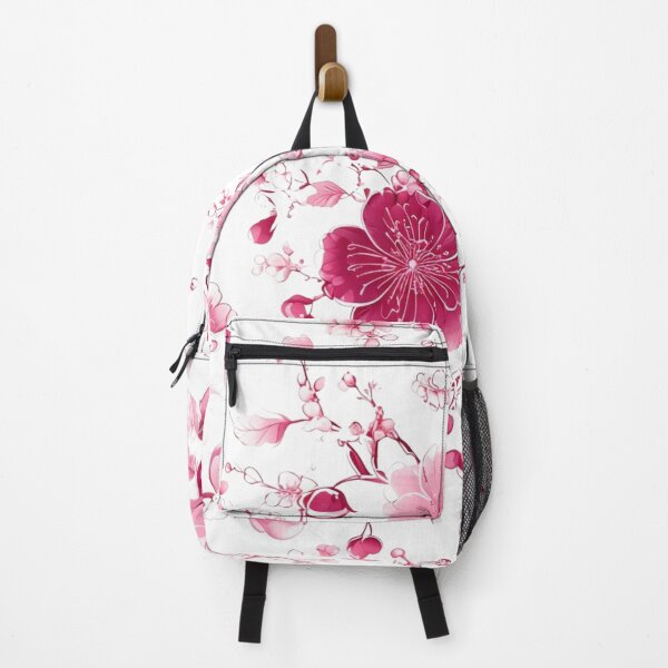Item preview, Red Chinoiserie Pink and White Floral Cherry Blossom designed and sold by CreatedbyKandJ.