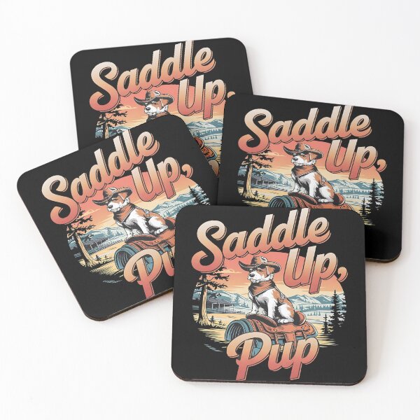 Item preview, Saddle up pup - Cowboy dog - Get the cowboy dog out - Think cowboy dog - Free cowboy dog - Run for the cowboy dog - Funky cowboy dog designed and sold by JansenGS.