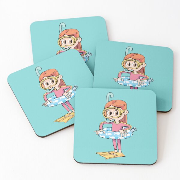 Item preview, girl diver with a life belt before entering the sea designed and sold by duxpavlic.