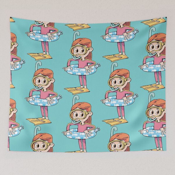 Item preview, girl diver with a life belt before entering the sea designed and sold by duxpavlic.