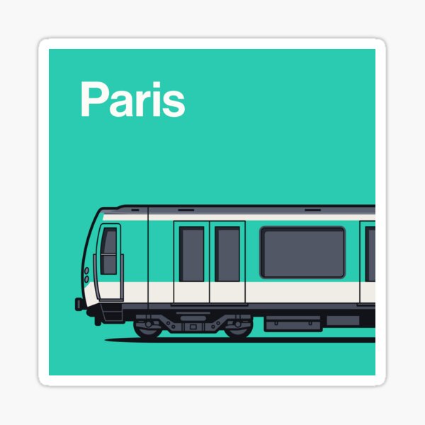 Paris MF01 Series Aqua World Train Side France Sticker
