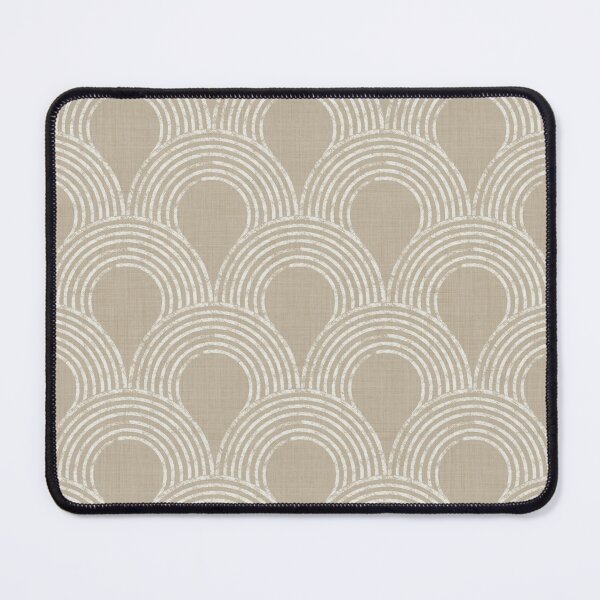 Item preview, Serene harmonious Japandi style geometric scallops linen textured 2a designed and sold by Designsbyluzia.