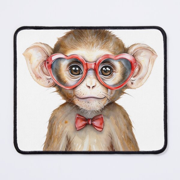 Item preview, Cute Baby Monkey with Glasses designed and sold by CreatedbyKandJ.