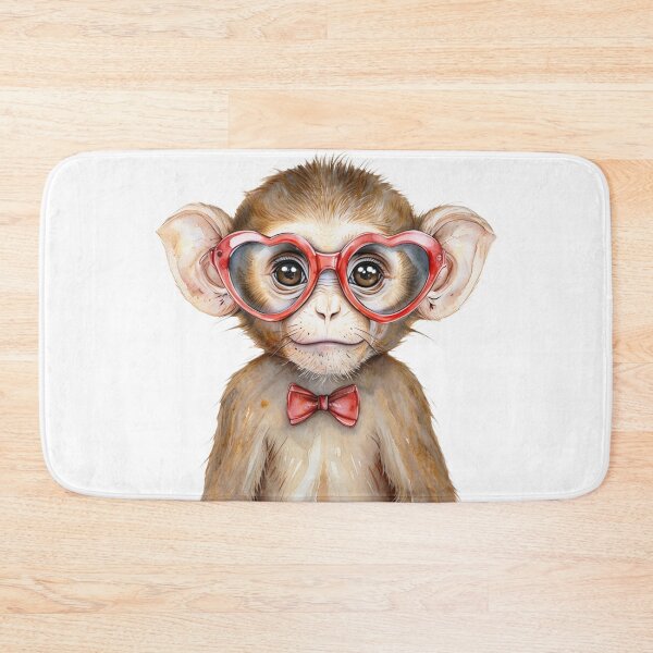 Item preview, Cute Baby Monkey with Glasses designed and sold by CreatedbyKandJ.