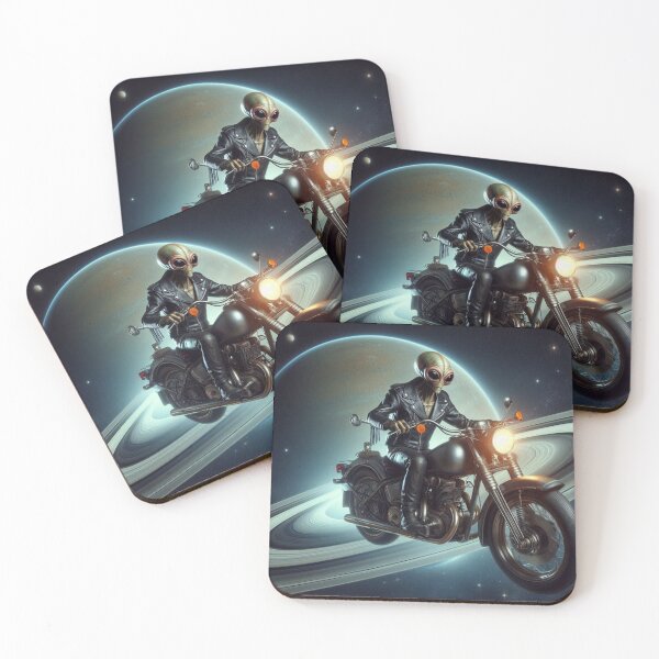 Item preview, Alien in leather jacket riding a motorcycle designed and sold by Dogandesighn.