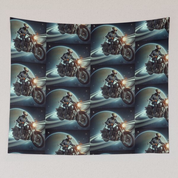 Item preview, Alien in leather jacket riding a motorcycle designed and sold by Dogandesighn.