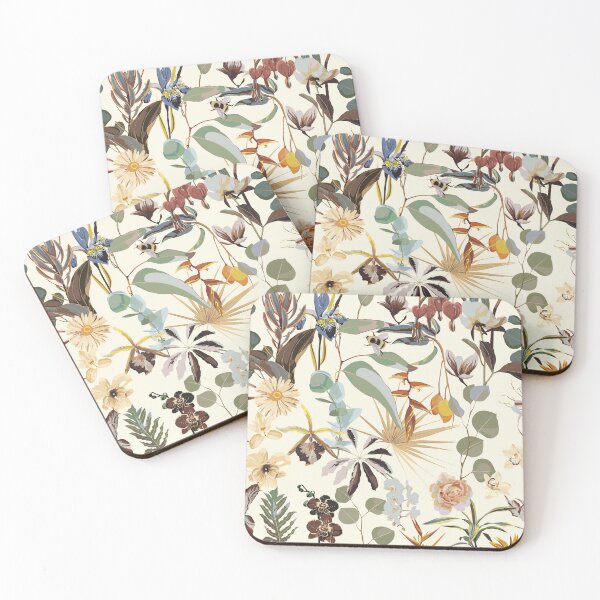 Item preview, Beautiful vintage Floral pattern in the many kind of flowers. Tropical botanical Motifs scattered random. designed and sold by MatyKotiv.