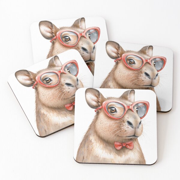 Item preview, Cute Baby Capybara with Glasses designed and sold by CreatedbyKandJ.