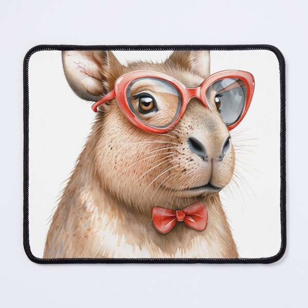 Item preview, Cute Baby Capybara with Glasses designed and sold by CreatedbyKandJ.