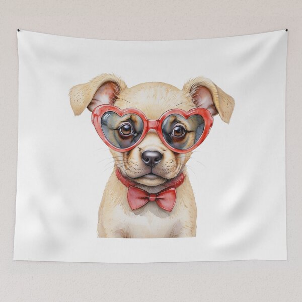 Item preview, Cute Baby Puppy with Glasses designed and sold by CreatedbyKandJ.