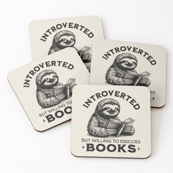 Item preview, Introverted But Willing To Discuss Books Reading Enthusiast Calm Sloth Book Lover designed and sold by KLArtzStore.