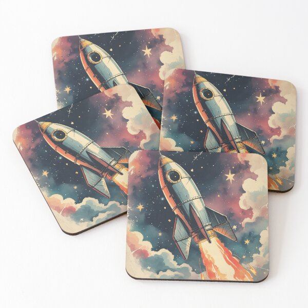 Item preview, Retro Space Rocket Launch – Vintage Cosmic Adventure designed and sold by Moss and Moon Studio.