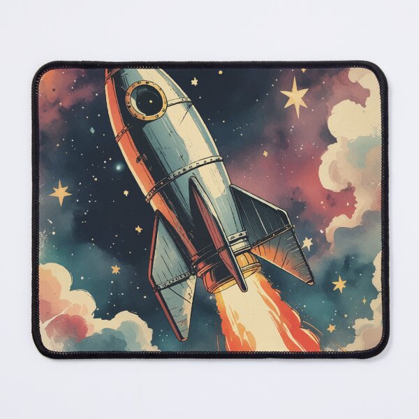 Item preview, Retro Space Rocket Launch – Vintage Cosmic Adventure designed and sold by Moss and Moon Studio.