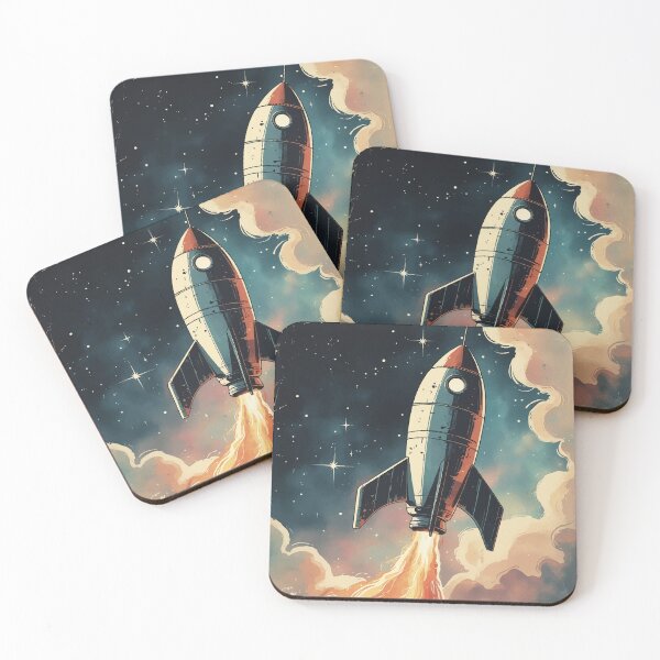 Item preview, Retro Space Rocket Launch – Vintage Cosmic Adventure designed and sold by Moss and Moon Studio.