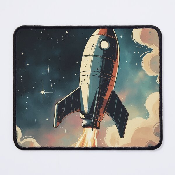 Item preview, Retro Space Rocket Launch – Vintage Cosmic Adventure designed and sold by Moss and Moon Studio.