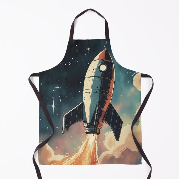 Item preview, Retro Space Rocket Launch – Vintage Cosmic Adventure designed and sold by Moss and Moon Studio.