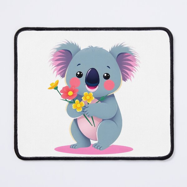 Item preview, Kawaii Koala Bear Clutching Spring Flowers designed and sold by ZanyPaintbrush.