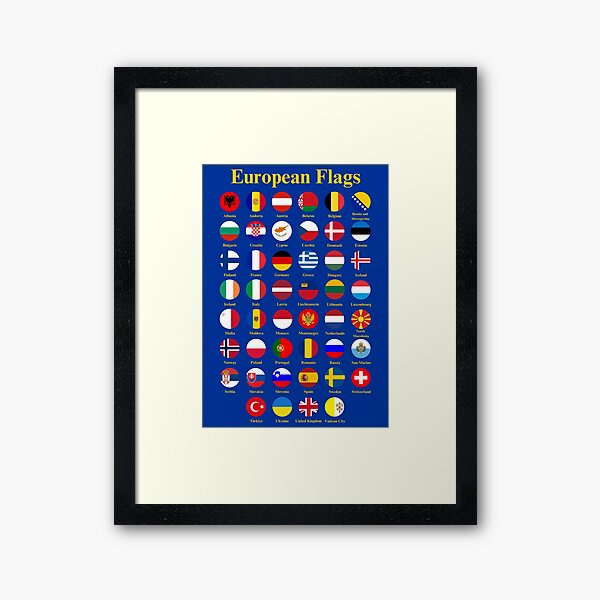 Item preview, Flags in Europe with Names designed and sold by USEFULART-Shop.
